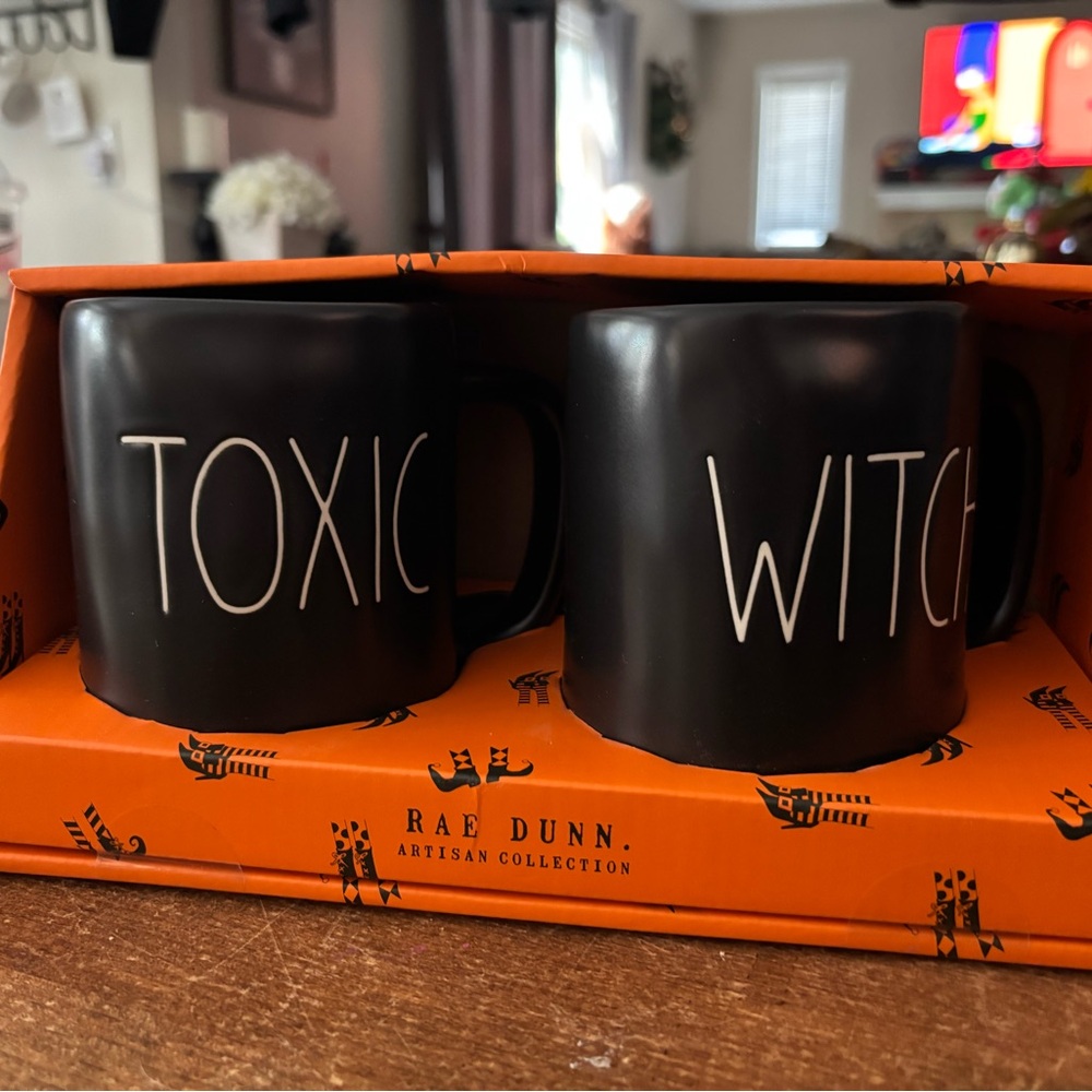 Rae Dunn Black Halloween Mug Duo